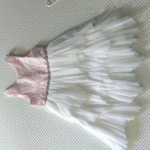 Cinderella girls pink and white with sparkle party dress